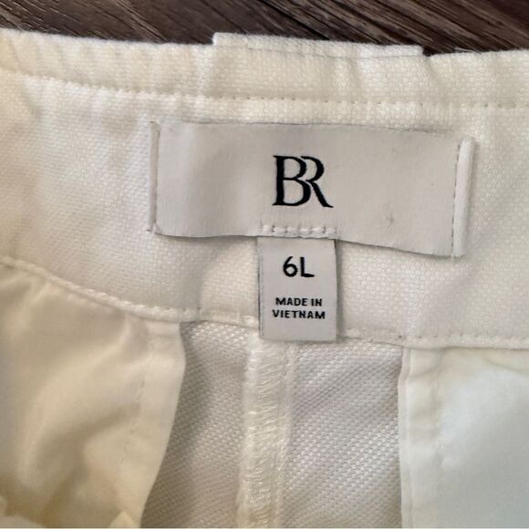 Banana Republic Ivory Cotton Blend Wide Leg Pants Long Inseam - Picture 4 of 8